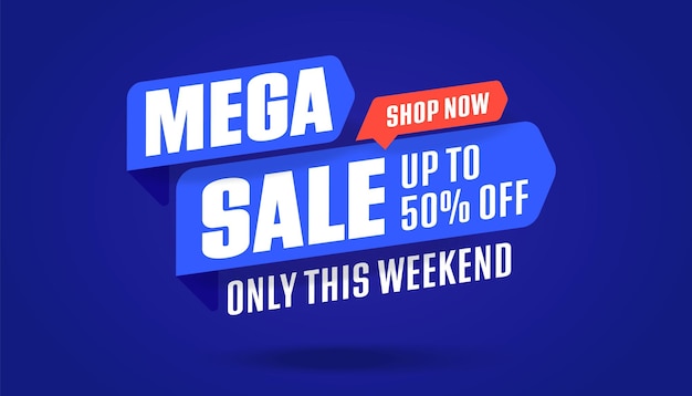 Fifty percent off price discount mega sale