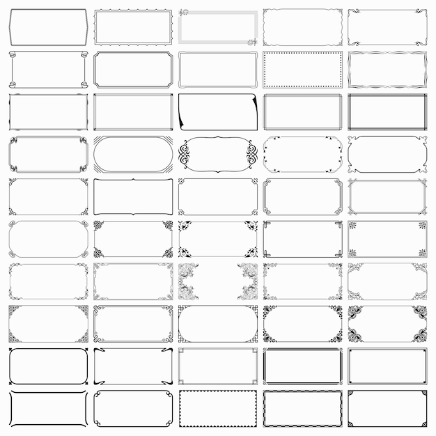 Vector fifty rectangle frames (set 6)