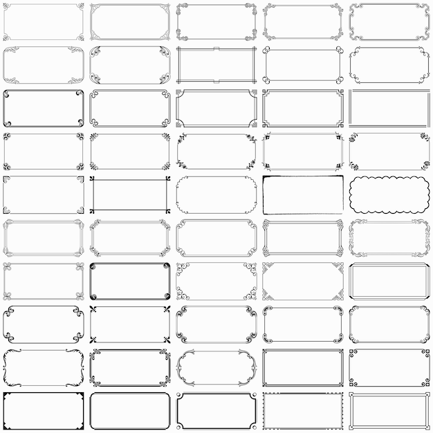 Vector fifty rectangle frames (set 7)