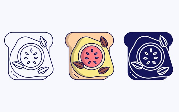 Fig almond toast illustration icon