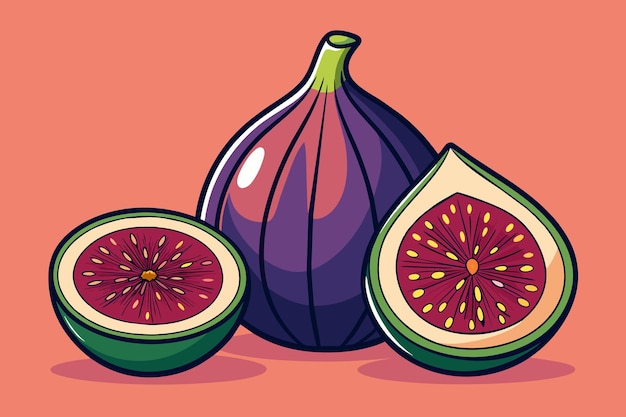 Vector fig fruits background is