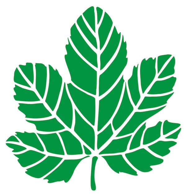 Fig tree leaf print icon logo green leaf