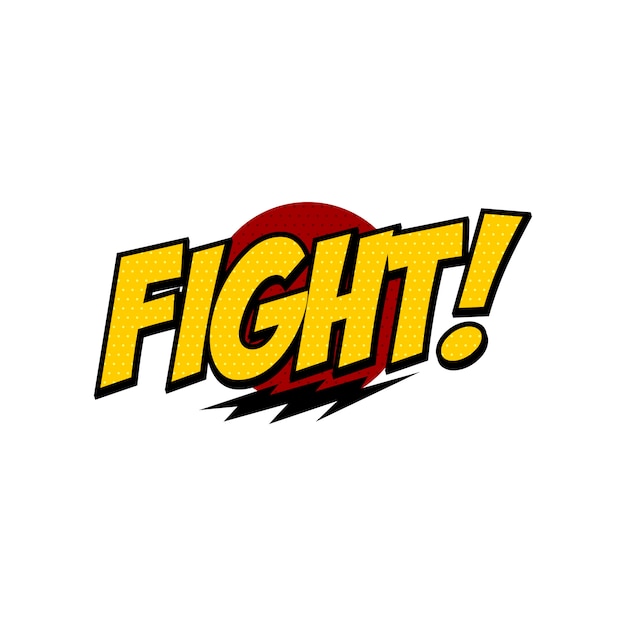 Fight comic text vector art