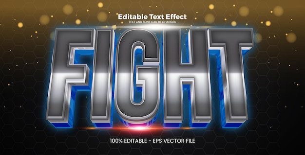 Vector fight editable text effect in modern trend style