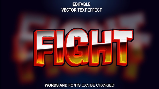 FIGHT FIRE Text effect Eps Vector Format and editable