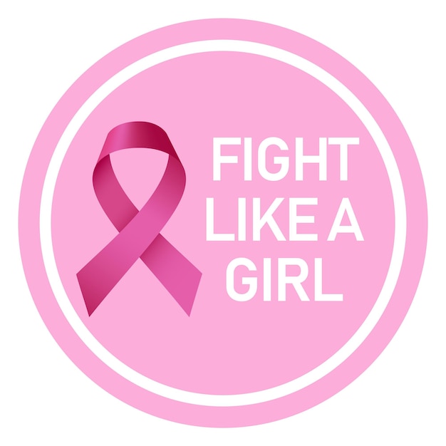 Fight like a girl logo Realistic illustration of fight like a girl vector logo for web design isolated on white background