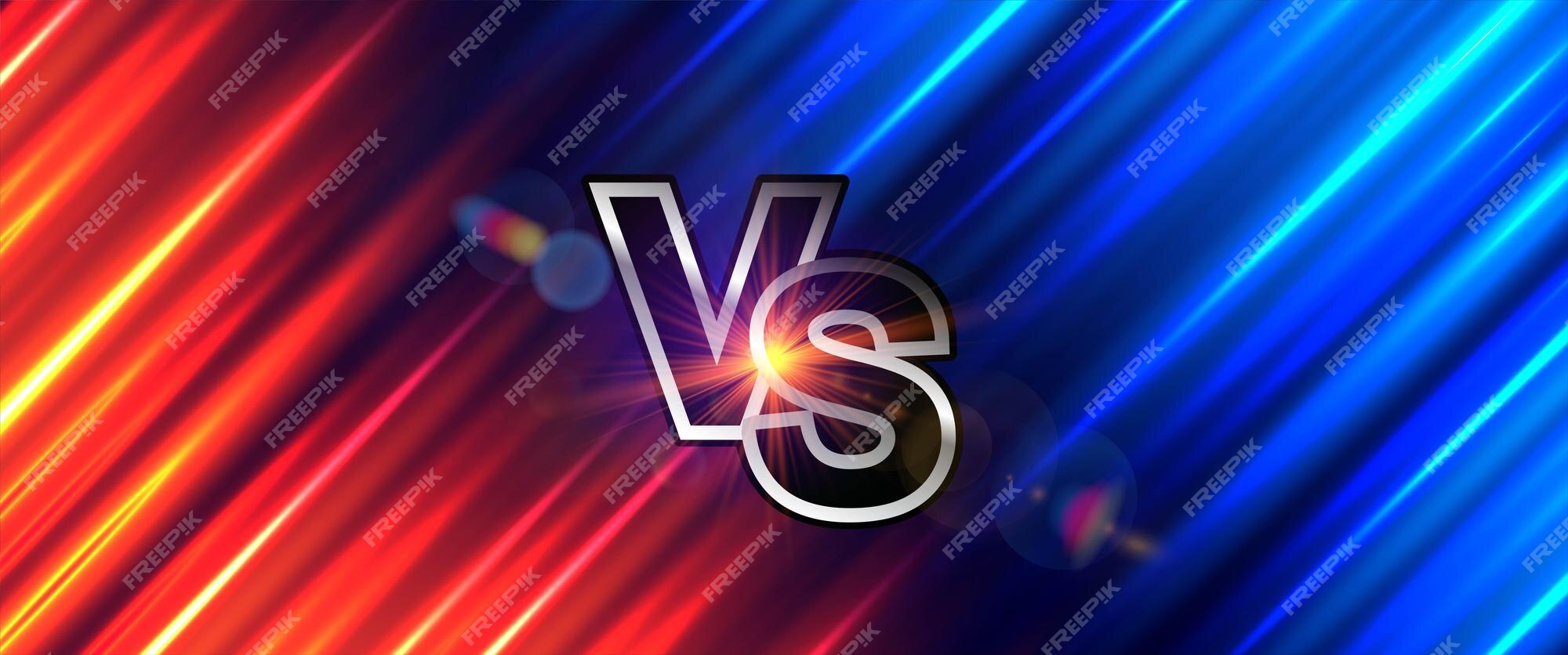 Premium Vector  Versus battle vs background with blue and red frame neon  light