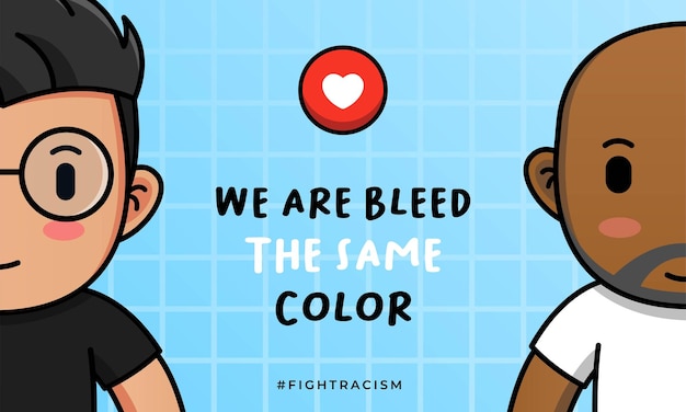 Fight racism concept banner template