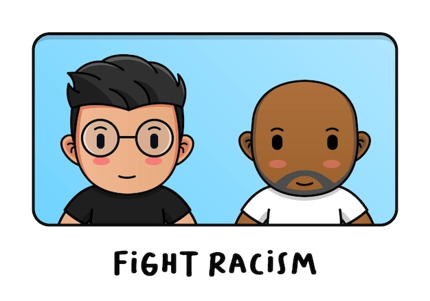 Modello di banner di concetto di lotta al razzismo