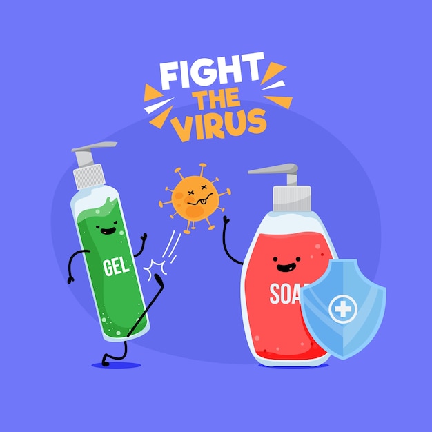 Fight the virus concept