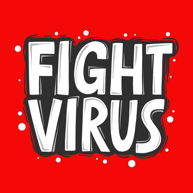 Combatti il virus. lettering motivazionale quarantena