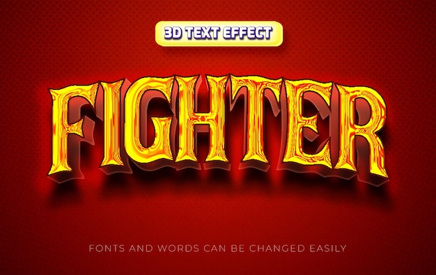 Fighter 3d bewerkbare teksteffectstijl