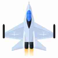 Vector fighter jet flat icon