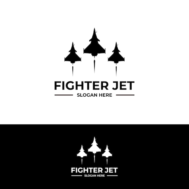 Fighter jet logo with the title fighter jet