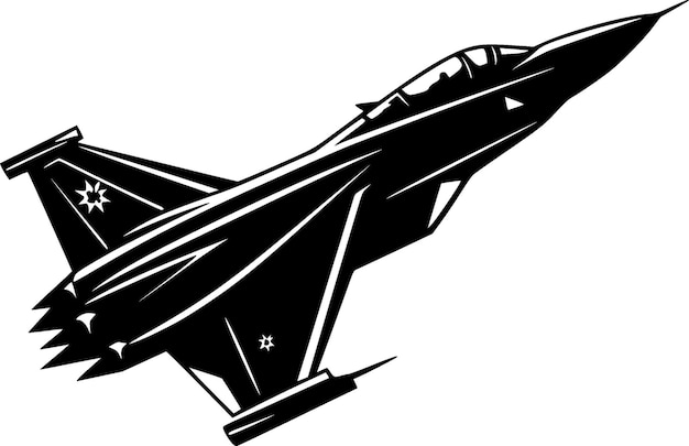 Fighter Jet Minimalist and Flat Logo Vector illustration