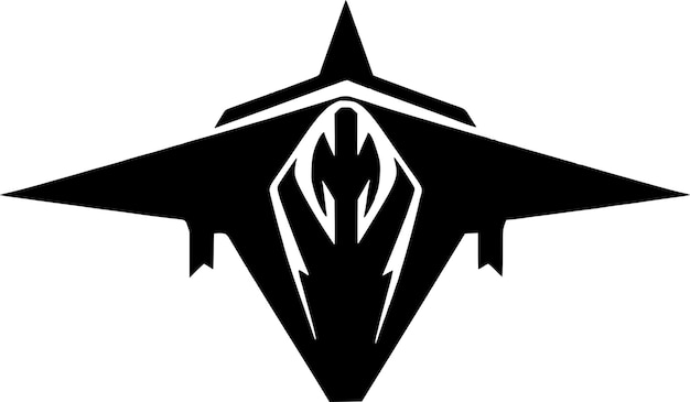 Fighter Jet Minimalist and Simple Silhouette Vector illustration