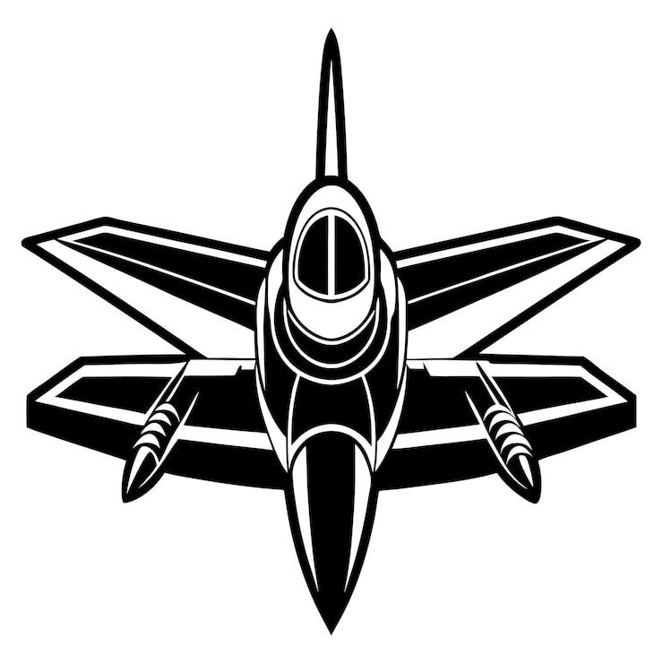 Vector fighter plane silhouette vector