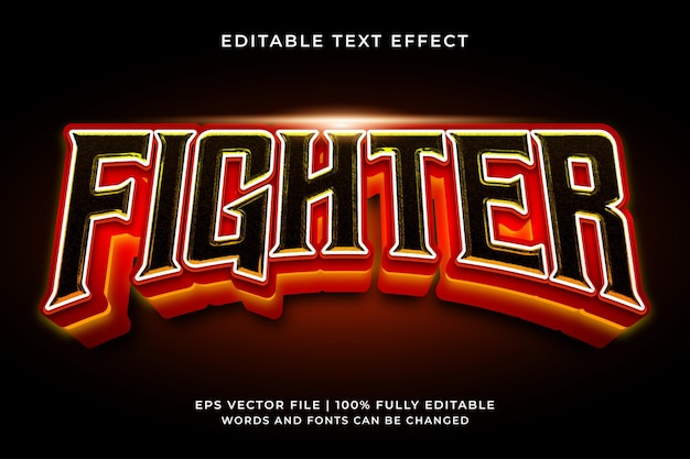 Fighter-teksteffect, bewerkbaar Esport Gaming-teksteffect