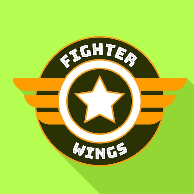 Fighter wings logo Flat illustration of fighter wings vector logo for web design