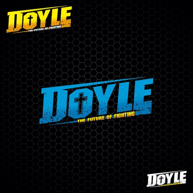 Vector fighting punch doyle text logo