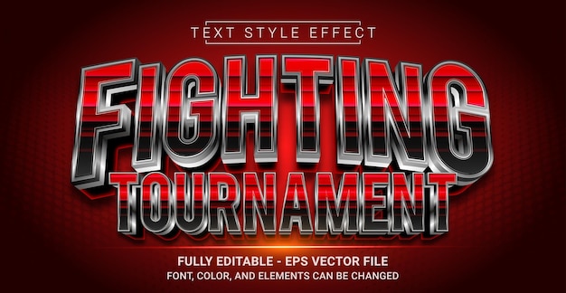Fighting Tournament Text Style Effect Editable Graphic Text Template