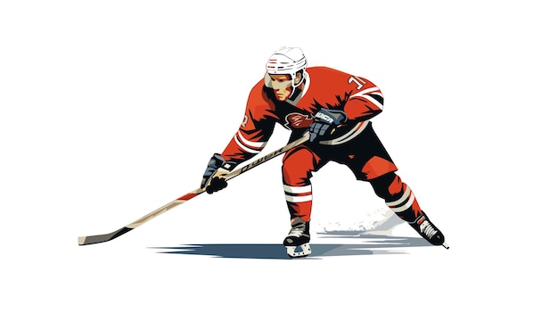 Figure hockey player on white background vector