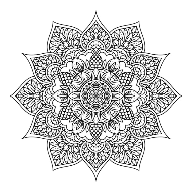 Figura mandala coloring hand draw