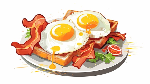 eggs and bacon clipart black and white