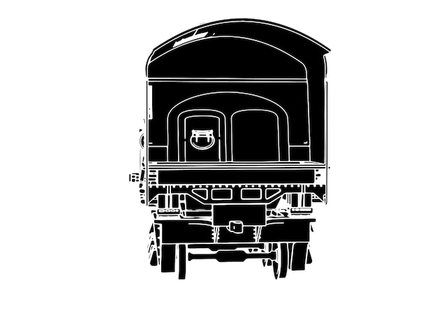 figure silhouette of an old train on a white background vector