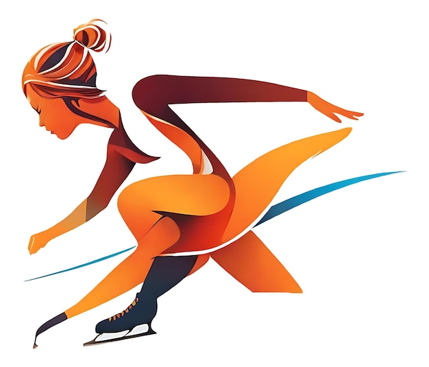 Figure Skating Illustration Logo