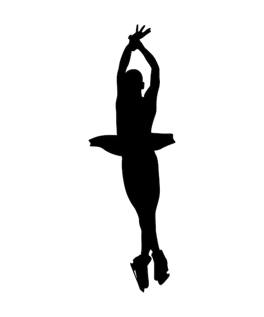 Vector figure skating silhouette on white background