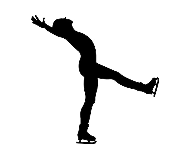 Vector figure skating silhouette on white background