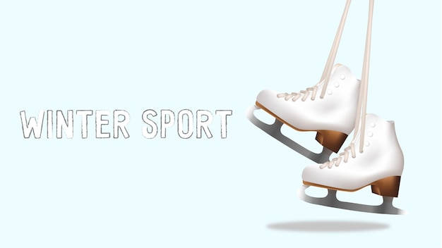 Vector figure skating winter active sports