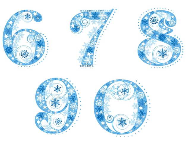 Vector figures with snowflakes