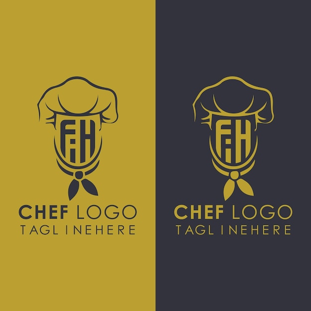 Fihinitial monogram for chef cooking logo with creative style design