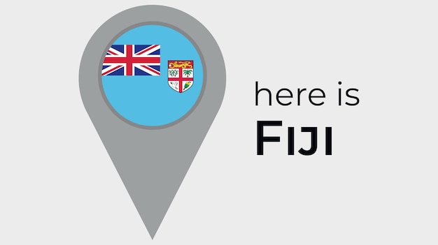 Значок маркера карты Фиджи здесь - векторная иллюстрация Фиджи