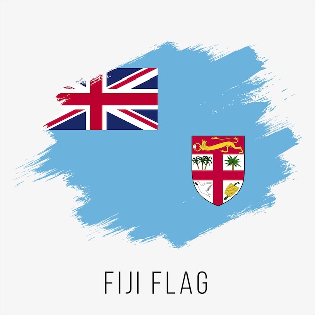 Fiji Vector Flag. Fiji Flag for Independence Day. Grunge Fiji Flag. Fiji Flag with Grunge Texture