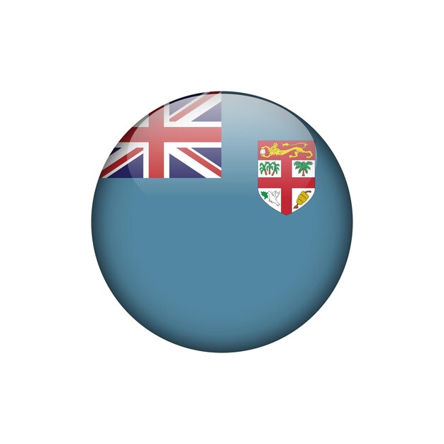 Fiji Vlag Cirkel Knop Vector Sjabloon