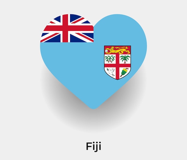 Fiji vlag hart vorm pictogram vectorillustratie