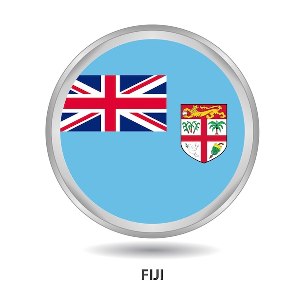 Fiji-vlagbadge, pictogram, knop, vectorreeks