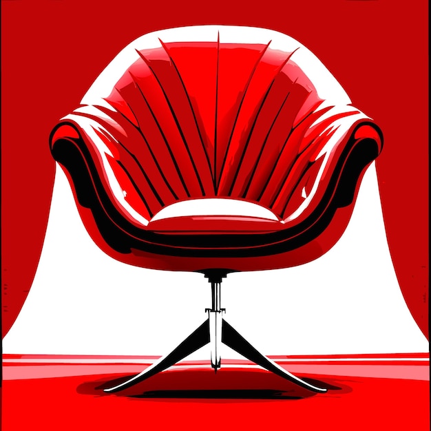 fijn gedetailleerde rode fauteuil vectorillustratie plat
