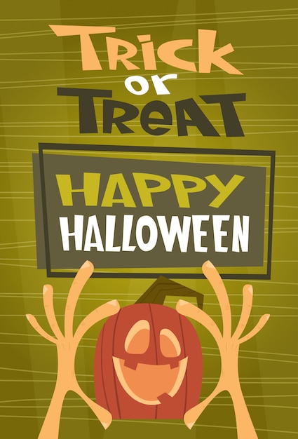 Fijne halloween. trick or treat concept wenskaart horror partij uitnodiging