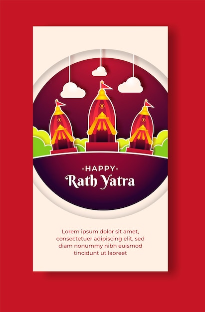 Fijne Rath Yatra-vakantieviering voor verhalen op sociale media