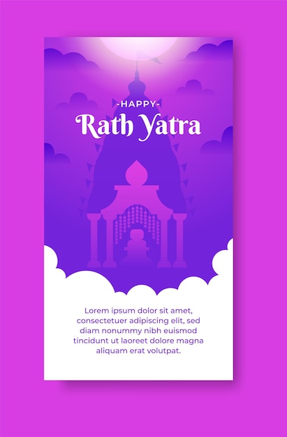 Fijne Rath Yatra-vakantieviering voor verhalen op sociale media