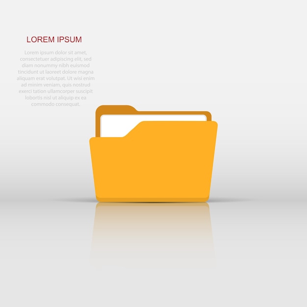 File folder icon in flat style Documents archive vector illustration on white isolated background Storage business concept