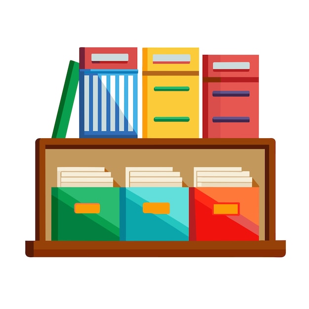 file folders on shelf for business design