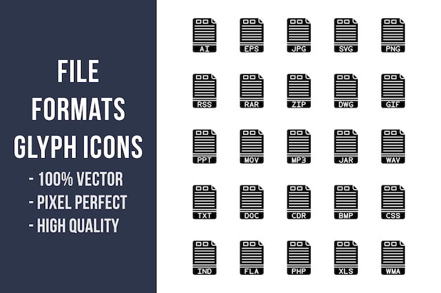 File Formats Glyph Icons