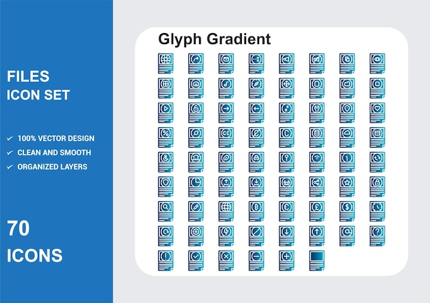 화이트 배경의 글리프 그라디엔트 아이콘 무료  ⁇ 터 파일