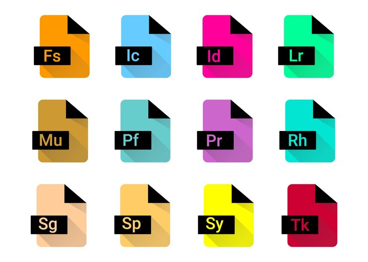Vector file icon set free vectors