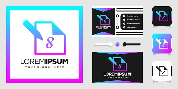 File logo design e numeri moderni 8